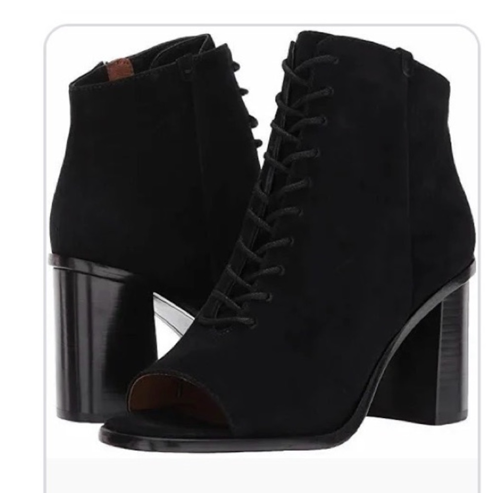Frye Amy Black Suede Women's Ankle Boots - 3 inch heel - Size 8